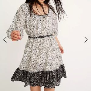 Madewell Mixed Floral Ruffle Hem Mini